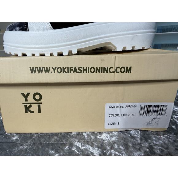 Yoki Lauren-28 Black Tie Dye Platform Combat Boots Women’s Size 8 NWT - Picture 5 of 11